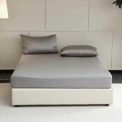 Luxury Mulberry Silk Fitted Sheet – Soft Elastic Mattress Cover for Single, Double, Queen & King Beds