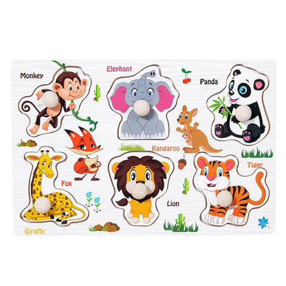 Montessori Wooden Building Blocks Color & Shape Matching Puzzle Educational Toy for Kids