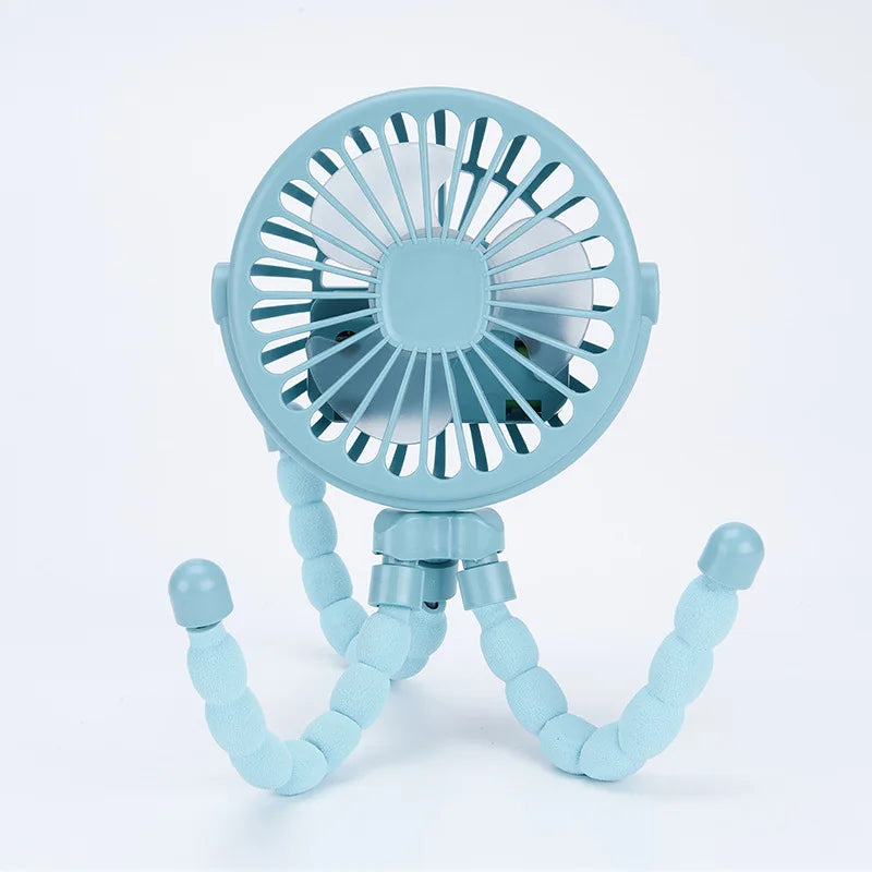 Ventilador portátil con clip para cochecito - Ventilador de refrigeración para bebés recargable por USB de 600 mAh con 3 velocidades para el hogar, viajes y actividades al aire libre