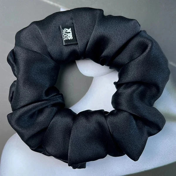 Goma para el pelo 100% seda Mulberry – 19 Momme, elástico grande para mujeres y niñas | Accesorio de lujo de seda para coleta
