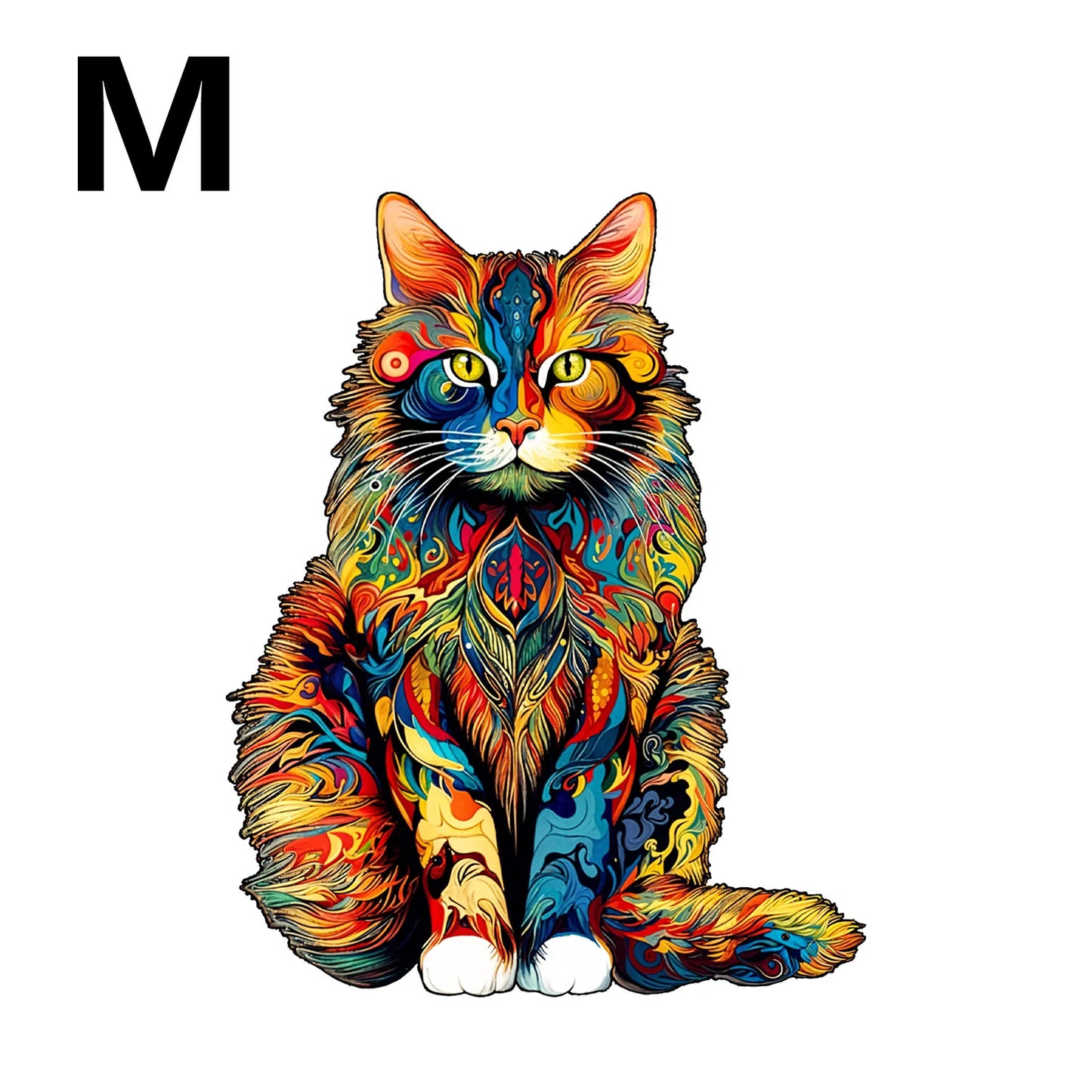Rompecabezas de madera con diseño único de gato – Juguete rompecabezas con formas irregulares de animales, juego de ocio, decoración creativa para el hogar y regalo de Halloween, Navidad, cumpleaños