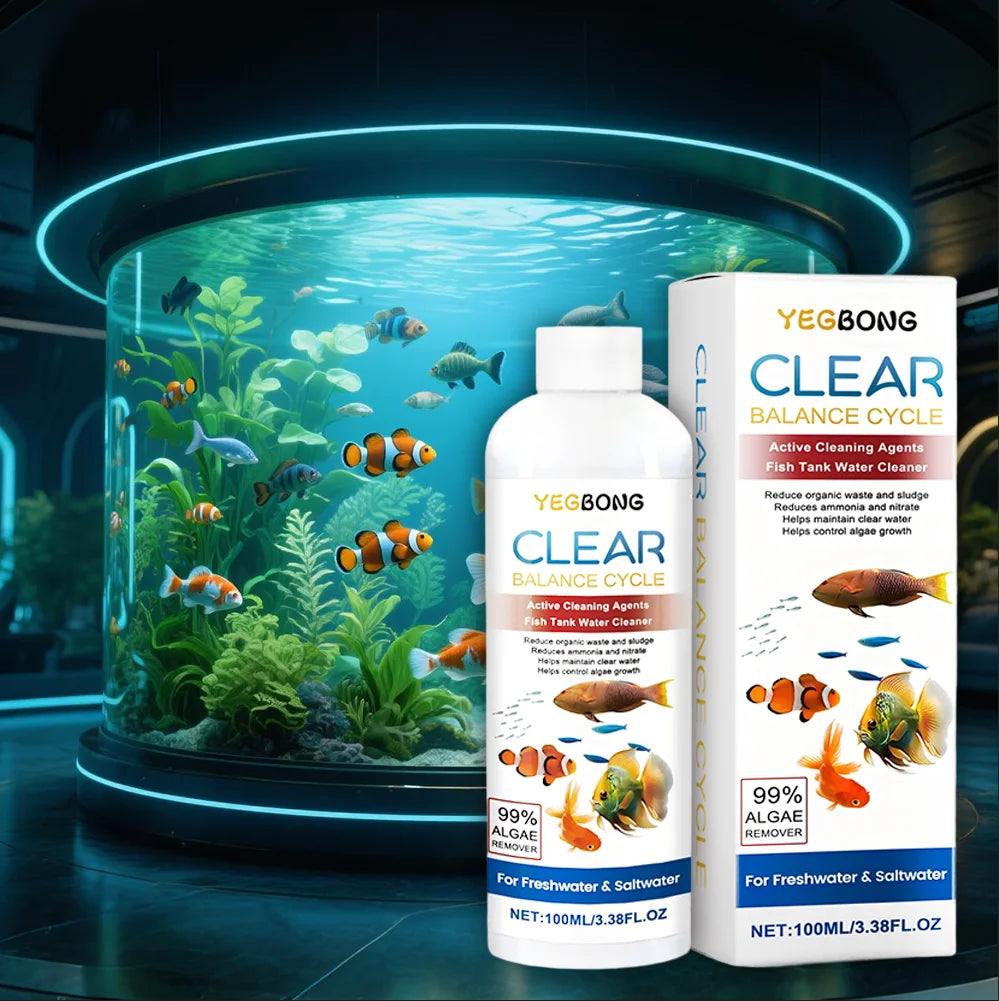 Aquarium Algae Remover – Fish Tank Water Cleaner for Green Algae, Dirty Water & Waste Sludge, Helps Maintain a Clear & Healthy Aquarium Environment