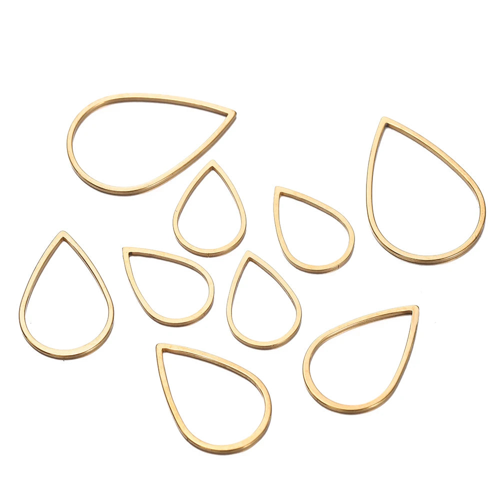 10 breloques géométriques creuses en acier inoxydable pour bijoux – Connecteurs de pendentif pour boucles d'oreilles, colliers et fabrication de bijoux