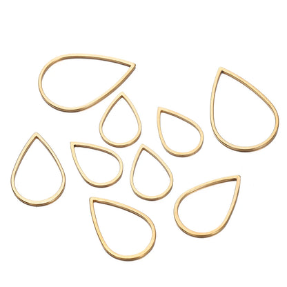 10 breloques géométriques creuses en acier inoxydable pour bijoux – Connecteurs de pendentif pour boucles d'oreilles, colliers et fabrication de bijoux