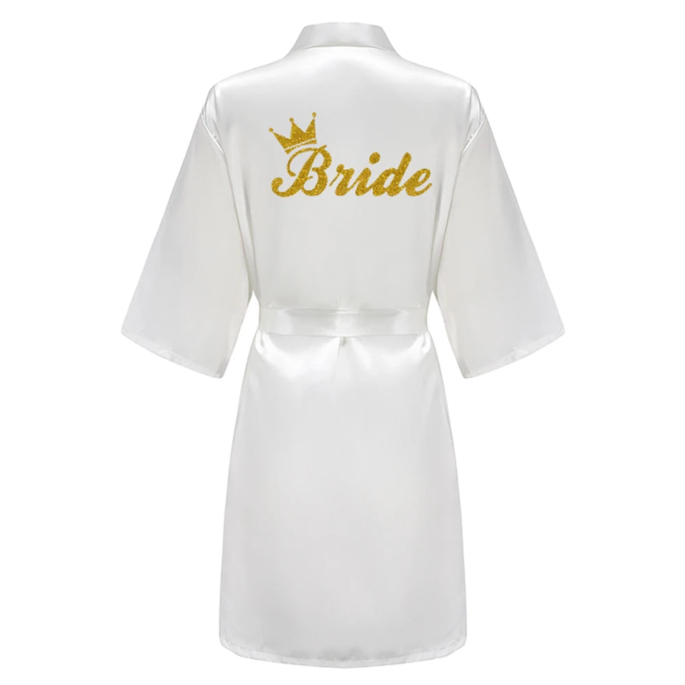 Blue Women’s Bridal Bathrobe – Bride Bridesmaid Maid of Honor Get Ready Robe Dressing Gown Gift