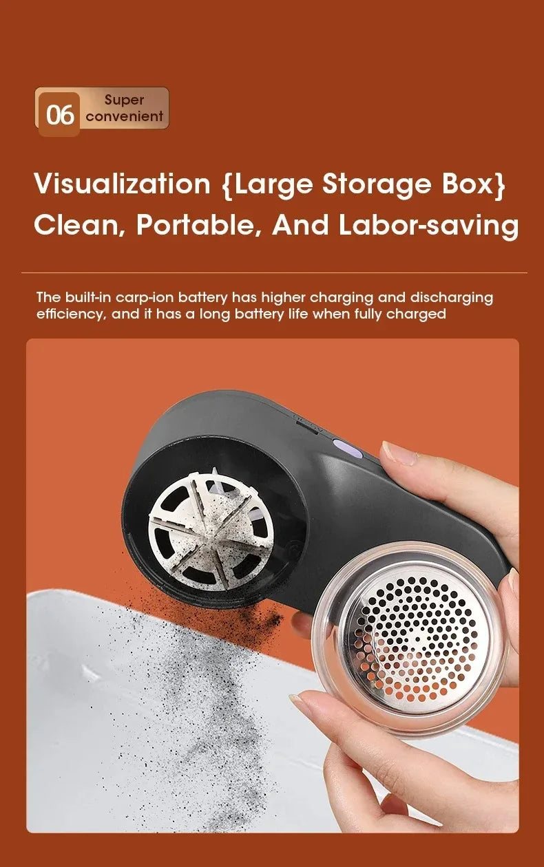 Rechargeable Electric Fabric Shaver – Portable Lint & Fuzz Remover with LED Display for Clothes & Upholstery