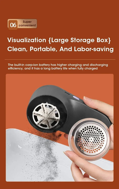 Rechargeable Electric Fabric Shaver – Portable Lint & Fuzz Remover with LED Display for Clothes & Upholstery