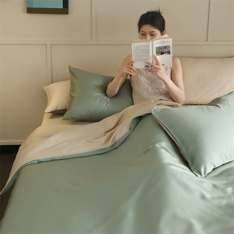 100% Mulberry Silk Bedding Set – Luxury Duvet Cover, Bed Sheet & Pillowcase Set