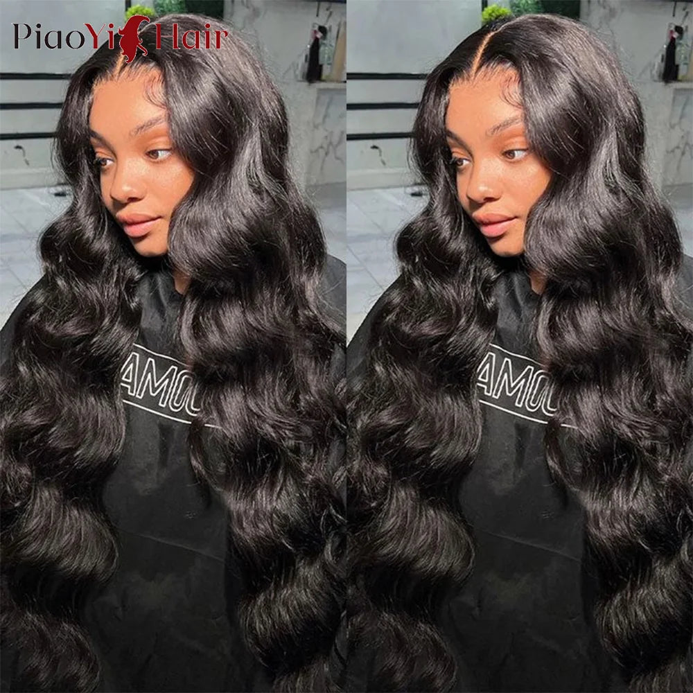 Body Wave Human Hair Bundles with 4x4/5x5 Lace Closure – 100% Raw Human Hair Weave Extensions | 2x6 Middle Part Lace Wig Set