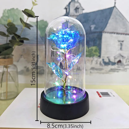 Eternal Rose LED Light in Glass Dome – Romantic Valentine’s Day Gift for Girlfriend | Forever Flower Decoration for Wedding, Mother’s Day & Bridesmaid Gifts