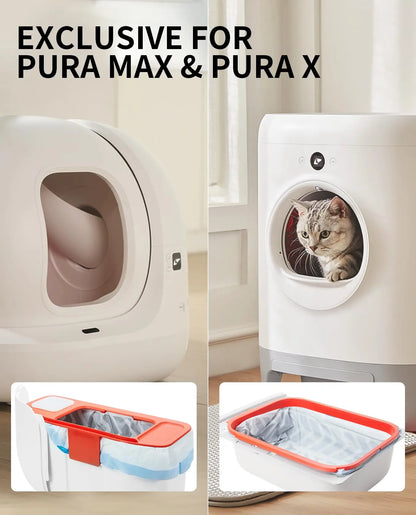 Bolsas de repuesto para excrementos PETKIT – Bolsas de basura para la recogida de residuos de las cajas de arena automáticas autolimpiables Pura X y Pura Max, suministros para la eliminación de residuos de gatos y accesorios de limpieza para mascotas