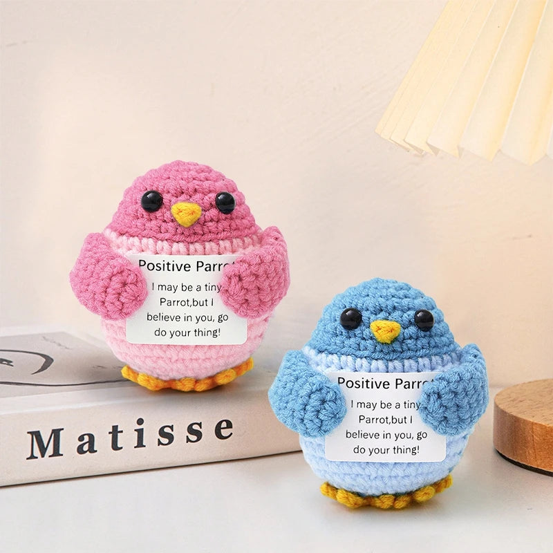 Poupée Pomme de Terre Énergétique Positive au Crochet – Figurine Mignonne en Tricot à Serrer, Artisanat Animalier Kawaii Fait Main au Crochet & Cadeau de Noël