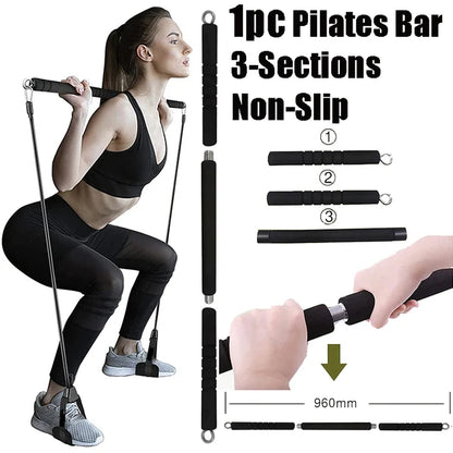 Juego de Bandas de Resistencia para Barra de Ejercicio – Expansor de Cuerda para Pilates y Yoga para Entrenamiento de Fuerza, Fisicoculturismo, Gimnasio en Casa y Ejercicios de Fitness
