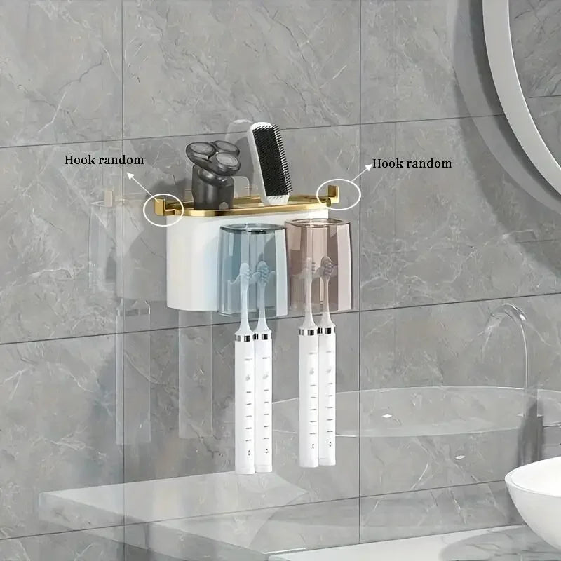 Wall-Mounted Toothbrush Holder – Self-Adhesive Toothbrush Storage Box for Bathroom, Medicine Cabinet & Dorm Room Organization