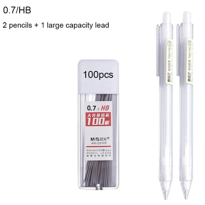 Mines de crayon mécanique 2B/HB – Recharges de graphite de 0,5 mm et 0,7 mm pour l'écriture, le dessin, l'esquisse, les fournitures scolaires et de bureau