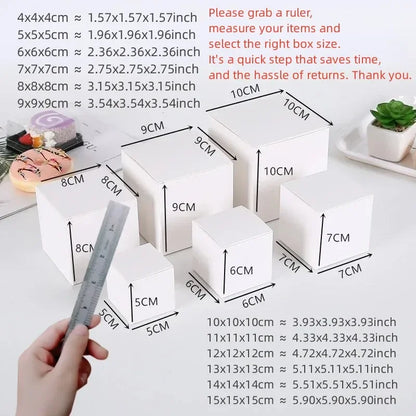 20/50PCS Cajas de Regalo Kraft – Cajas Plegables de Cartón Blancas y Negras para Recuerdos de Bodas, Caramelos y Empaques