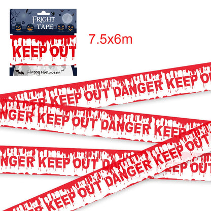 Halloween Warning Tape – Scary Caution & Hazard Tape Roll for Indoor & Outdoor Party Decorations, Spooky DIY Props & Haunted House Decor