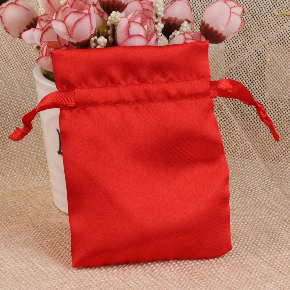 10/25/50PCS Bolsas de Regalo de Seda Satinada con Cordón para Joyas – Bolsitas de Lujo para Bodas, Fiestas, Dulces, Joyas y Empaque de Regalo