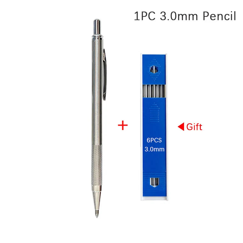 Portaminas Completamente Metálico de 0.3/0.5/0.7/0.9/1.3/2.0/3.0 mm – Lápiz de Dibujo Técnico Automático con Minas para Dibujo, Boceto, Pintura, Suministros de Oficina y Escolares