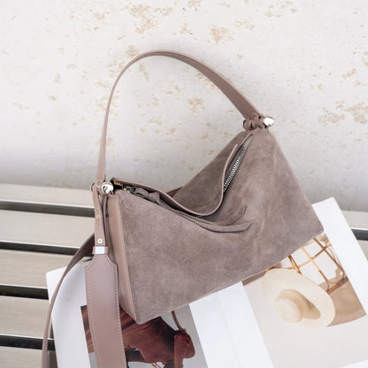 Women's Genuine Leather Shoulder Bag – Luxury Cowhide Crossbody & Underarm Tote with Large Capacity, Elegant Fashion Handbag for Everyday Use