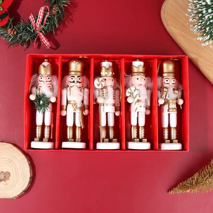 1PC 12CM Nutcracker Soldier Christmas Ornament – Mini Cartoon Puppet Doll Pendant for Desktop, Home Decor & Holiday Decorations
