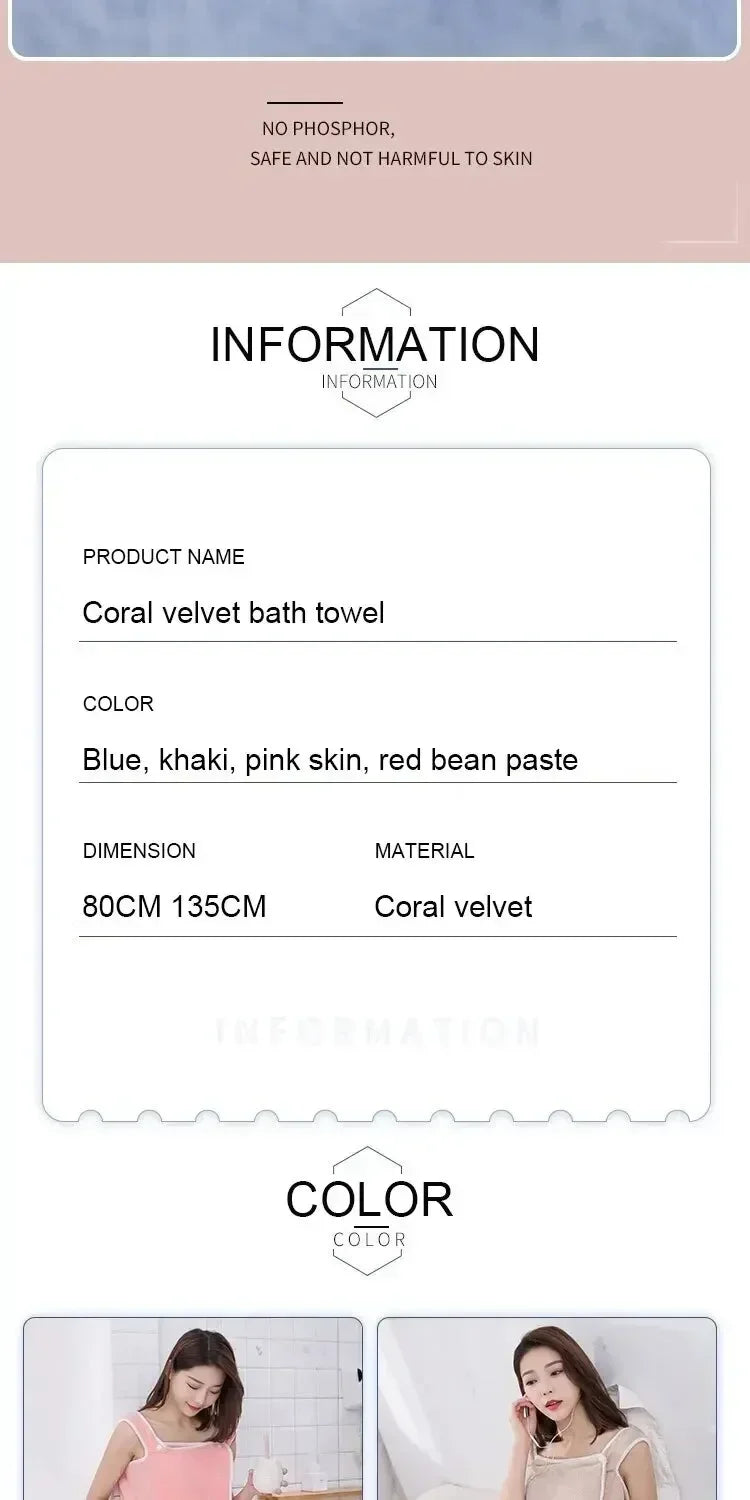 Women’s Wearable Bath Towel 85×140cm – Fast Drying Shower, Beach, Spa & Gym Bathrobe Wrap