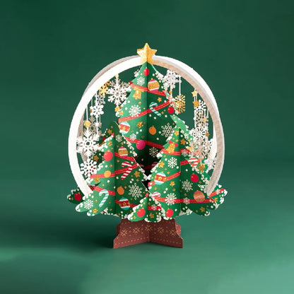 3D Christmas Greeting Card – Hot Stamped Laser Engraved Pop-Up Paper Card for Xmas, New Year, Thank You & Friends