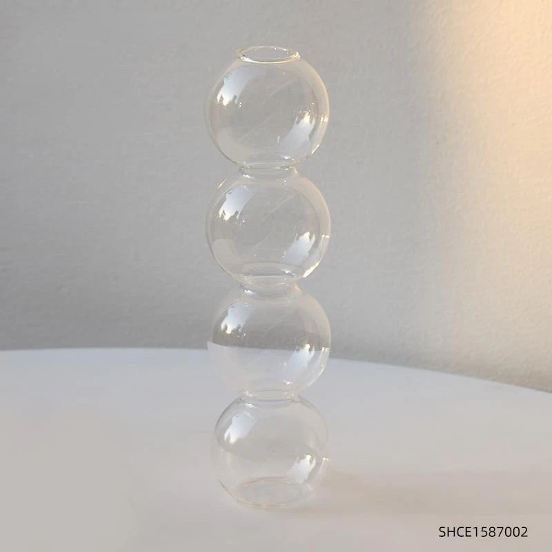 Nordic Glass Flower Vase – Decorative Terrarium Planter for Home, Living Room & Office Décor