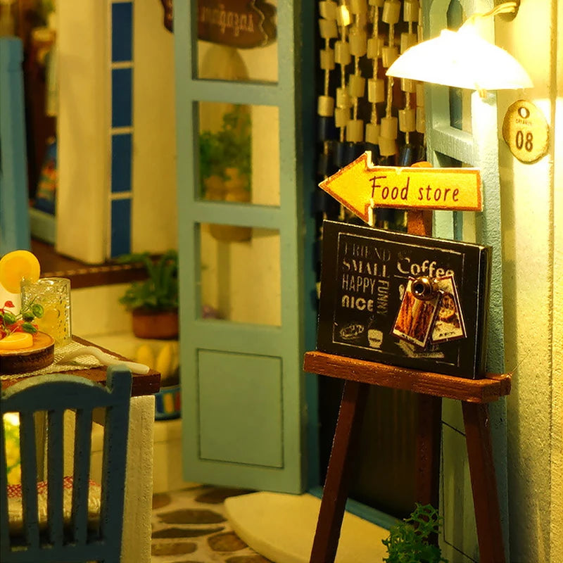 Kit de book nook à fabriquer soi-même – Maquette de maison de poupée miniature en bois à insérer dans une étagère pour adultes, loisirs créatifs et décoration d'intérieur