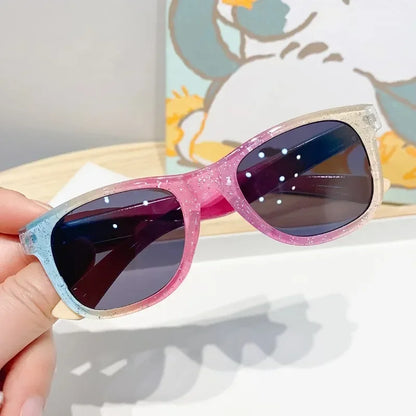 Kids' Colorful Shiny Sunglasses – Trendy & Cute Fashion Eyewear for Girls, Bright New Year Shades for Children's Outdoor Wear