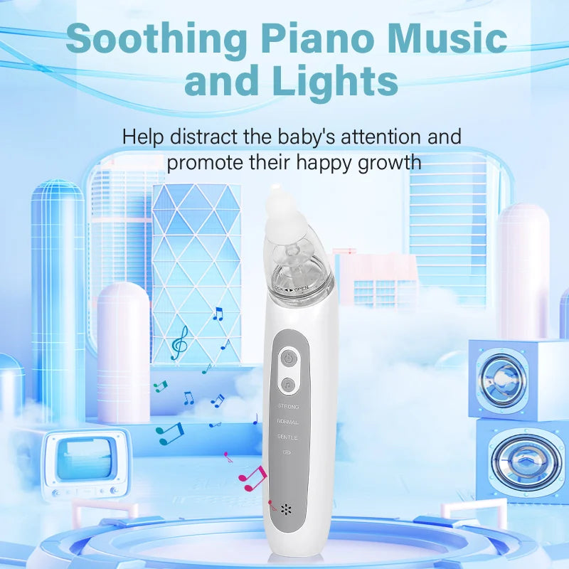 Aspirador nasal eléctrico recargable para bebés – Limpiador nasal portátil para recién nacidos y bebés con succión suave