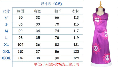 One Piece Boa Hancock Cosplay Costume – Purple Kimono Cheongsam Dress & Cloak