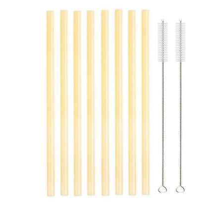 8.5 Inch Reusable Glass Straws Set, 8mm Multi-Color Drinking Straws, Eco-Friendly Glass Straws for Smoothies, Milkshakes, Cocktails and Cold Drinks