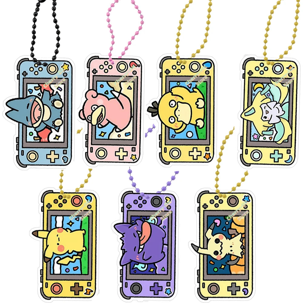 Pokémon Acrylic Keychain – Espeon, Umbreon, Leafeon & Snorlax Double-Sided Bead Chain Pendant