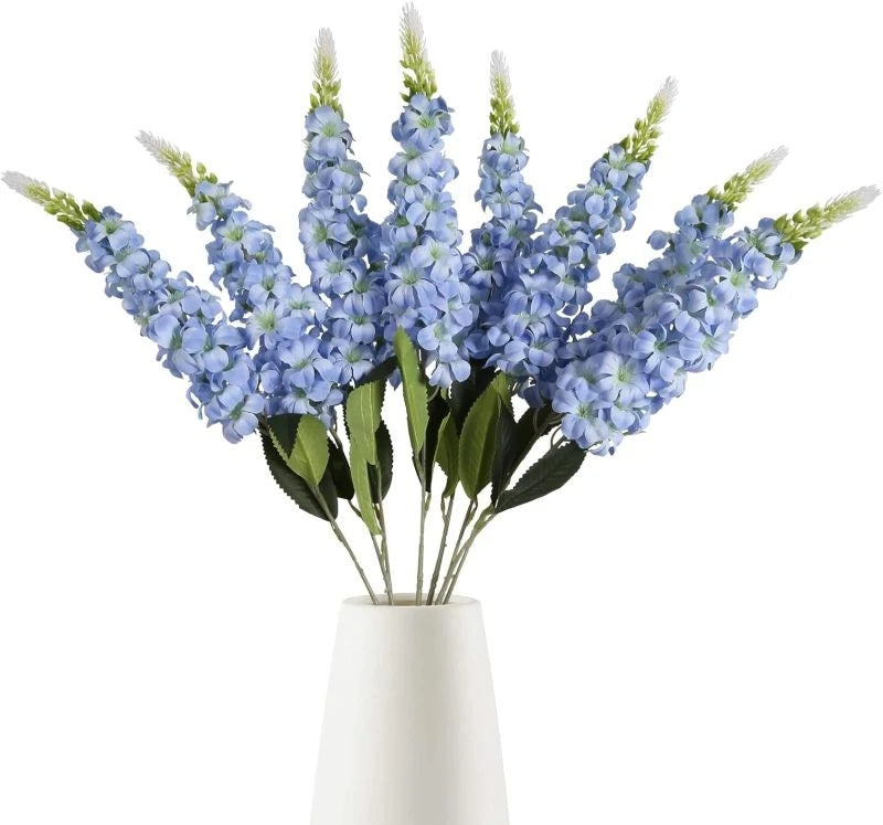 5 flores artificiales de jacinto – Tallos florales de imitación de ratán para decoración de sala de estar, celebraciones de boda, paredes de jardín, cajas de regalo y accesorios de bricolaje