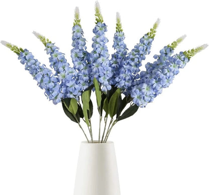 5 flores artificiales de jacinto – Tallos florales de imitación de ratán para decoración de sala de estar, celebraciones de boda, paredes de jardín, cajas de regalo y accesorios de bricolaje