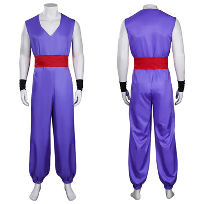 Dragon Ball Gohan Inspired Cosplay Costume – Men’s Jumpsuit Outfit Set with Belt, Shoes & Boots for Halloween, Carnival & Party Roleplay