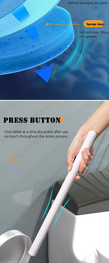 Wall Mounted Disposable Toilet Brush – Replaceable Toilet Cleaning Brush Set, Hygienic WC Scrubber Tool with Bathroom Storage Holder, Modern Bathroom Cleaning Accessory