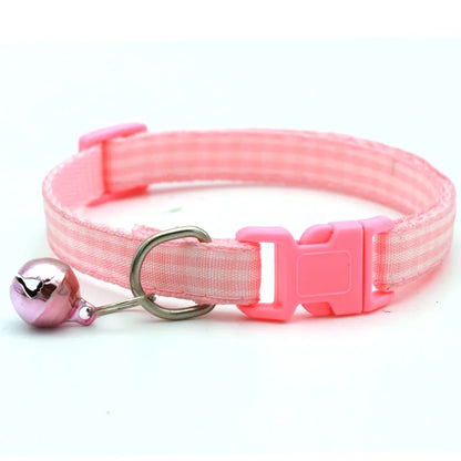 Cute Avocado Cat Collar – Adjustable Plaid Pet Collar with Bell & Candy Avocado Pendant, Cartoon Necklace for Cats & Small Dogs