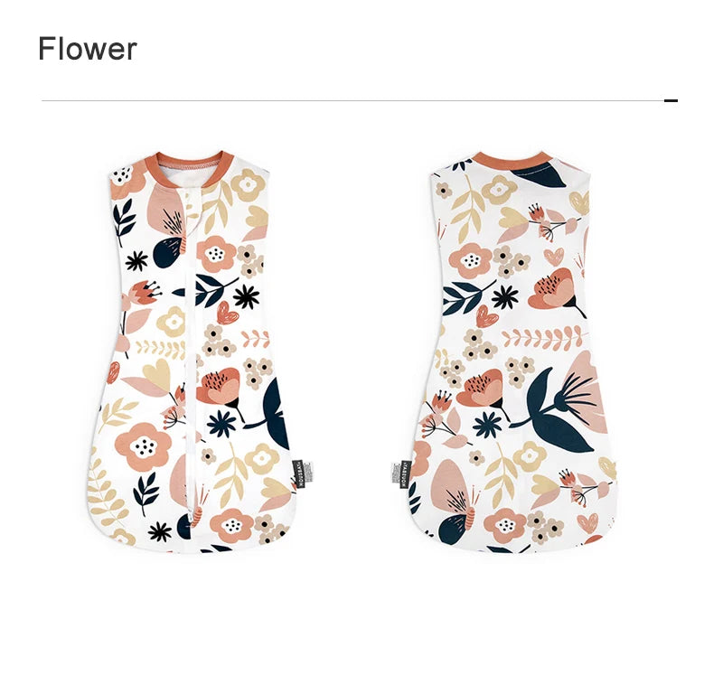 Gigoteuse Bébé 100 % Coton – Doux Sac de Couchage sans Manches pour Nouveau-né avec Fermeture Éclair Bidirectionnelle pour l'Été et les Changements de Couches Faciles