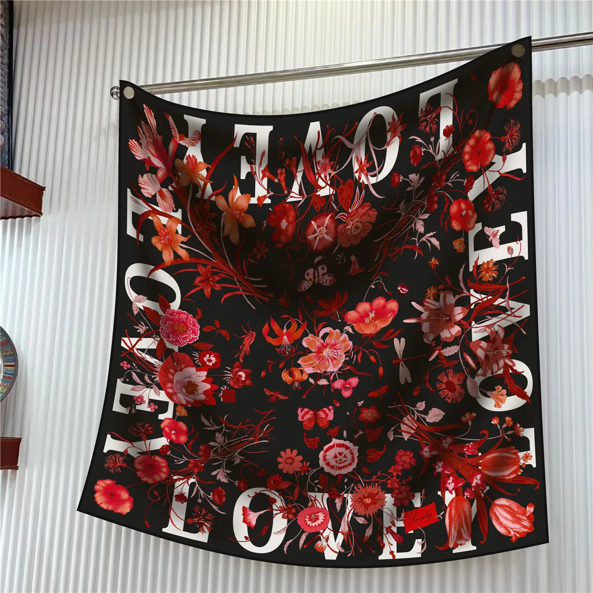 Foulard carré en soie 90 cm pour femme, motif floral, sergé de luxe, bandana, châle, hijab, cache-col, écharpe de tête
