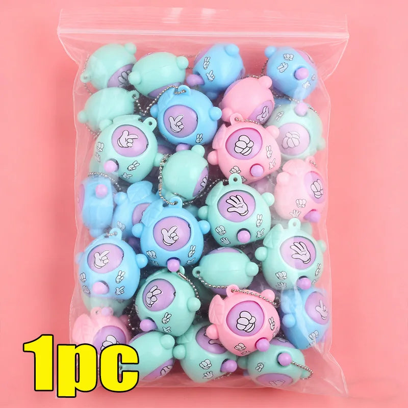 50PCS Funny Guessing Egg Mini Keychain Toys – Rock Paper Scissors Pendant Keyrings for Kids, Classroom Prizes, Birthday Party Favors & Gifts