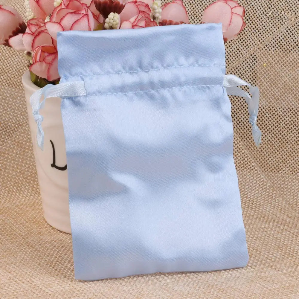 10/25/50PCS Bolsas de Regalo de Seda Satinada con Cordón para Joyas – Bolsitas de Lujo para Bodas, Fiestas, Dulces, Joyas y Empaque de Regalo