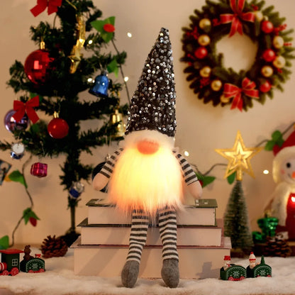 1–3PCS Christmas Gnome Reindeer Decorations 2026 – LED Glowing Gnome Doll Night Light for Xmas Tree, Home Decor, Gifts & New Year 2027