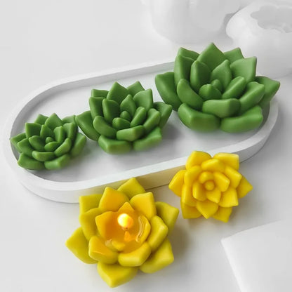 Molde de Silicona para Velas de Aromaterapia con Diseño de Cactus DIY – Molde de Plantas Suculentas para Velas Hechas a Mano de Cera de Soja, Manualidades de Resina, Adornos de Yeso y Proyectos DIY de Decoración del Hogar