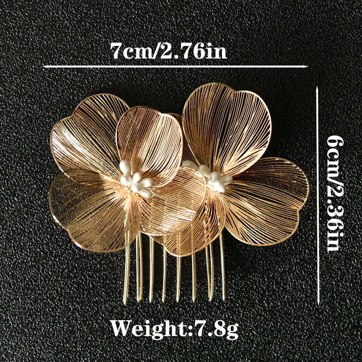 Vintage Gold Floral Bridal Headband with Pearls – Fairy Wedding Tiara for Brides, Prom & Special Occasions