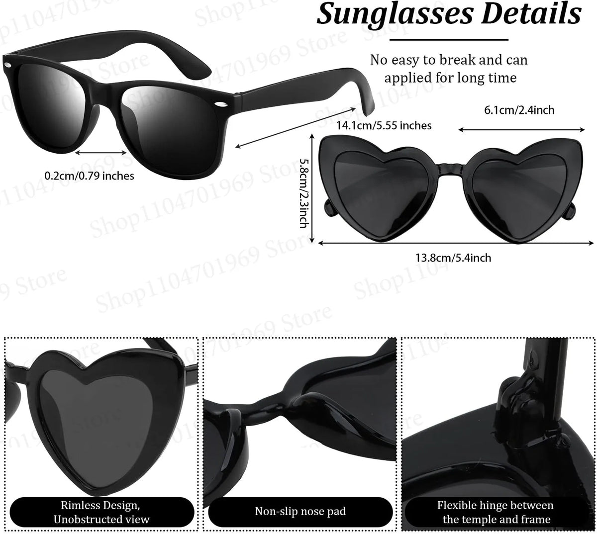 12–120PCS Personalized Heart Sunglasses with Pen – Wedding & Bachelorette Party Favors, Bridal Party Photo Props & Gifts