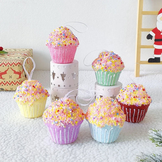 1Box Christmas Macaron Ice Cream Donut Ornaments – Cute Shaped Ball Pendants for Xmas Tree, Home, Party & Navidad Holiday Decor