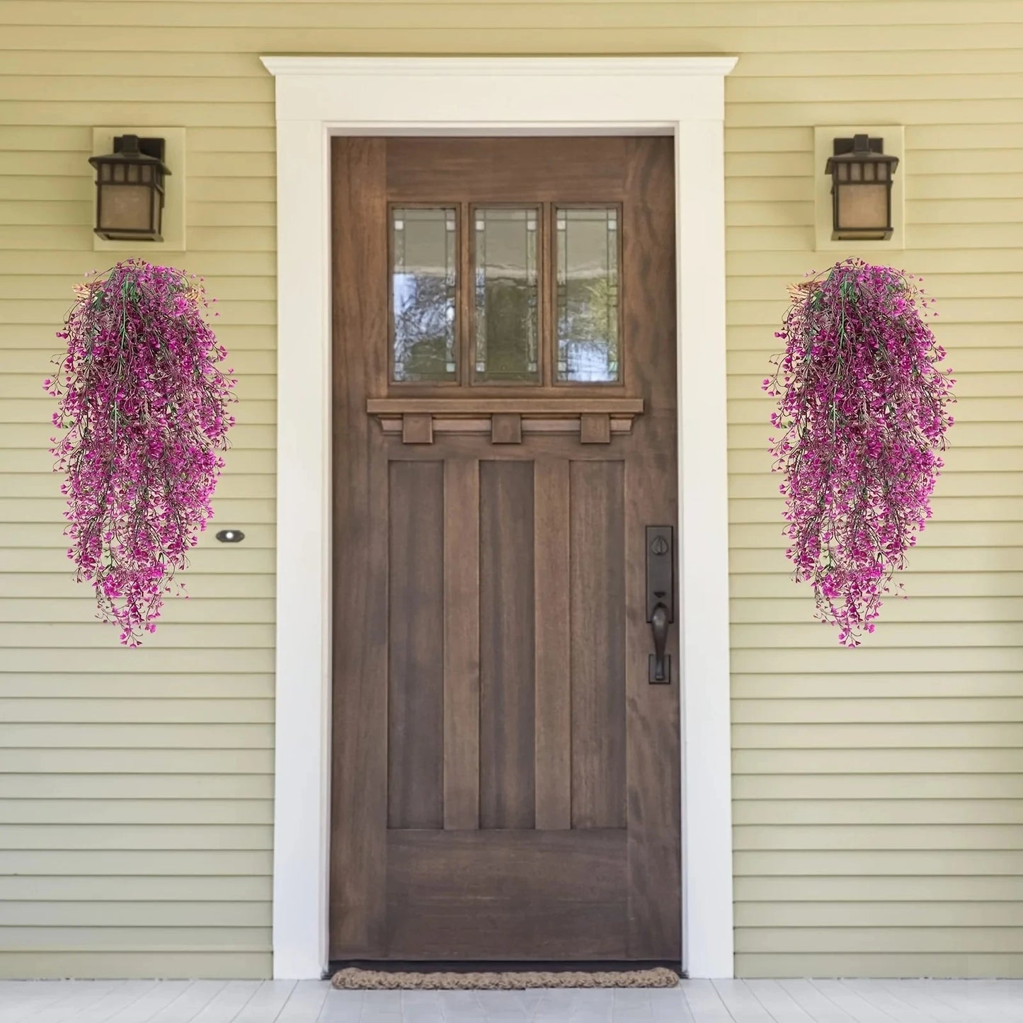 1 enredadera artificial de glicina colgante – Guirnalda de flores sintéticas resistente a los rayos UV para decoración del hogar en interiores y exteriores, bodas, fiestas y eventos