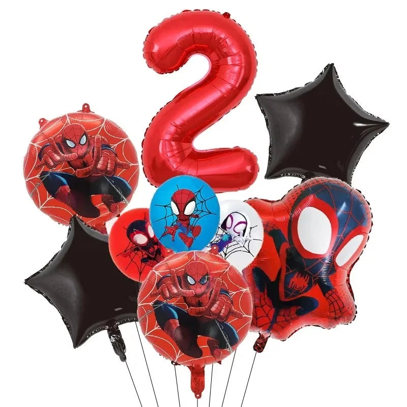 Spider Hero Birthday Party Supplies Set – Kids' Party Tableware Kit with Plates, Cups, Tablecloth, Backdrop, Balloons & Decorations